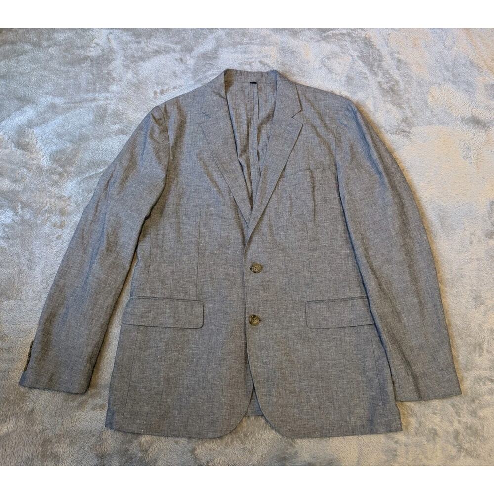 J Crew Italian Ludlow Slim Fit Linen Blazer Light Blue Mens 41R